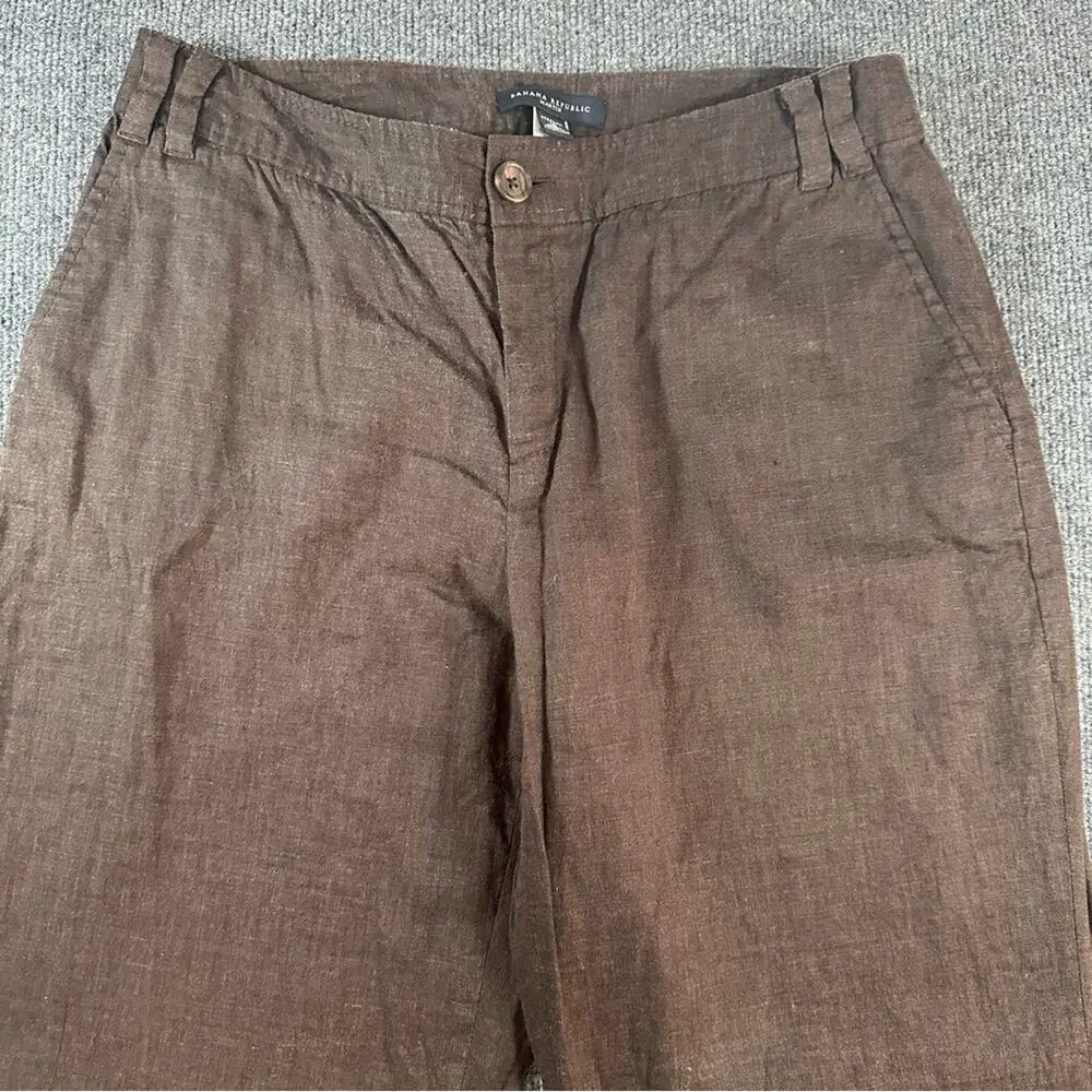 Vintage Y2K Women’s Banana Republic Martin Pant Linen Blend Loose Fit Trouser 14